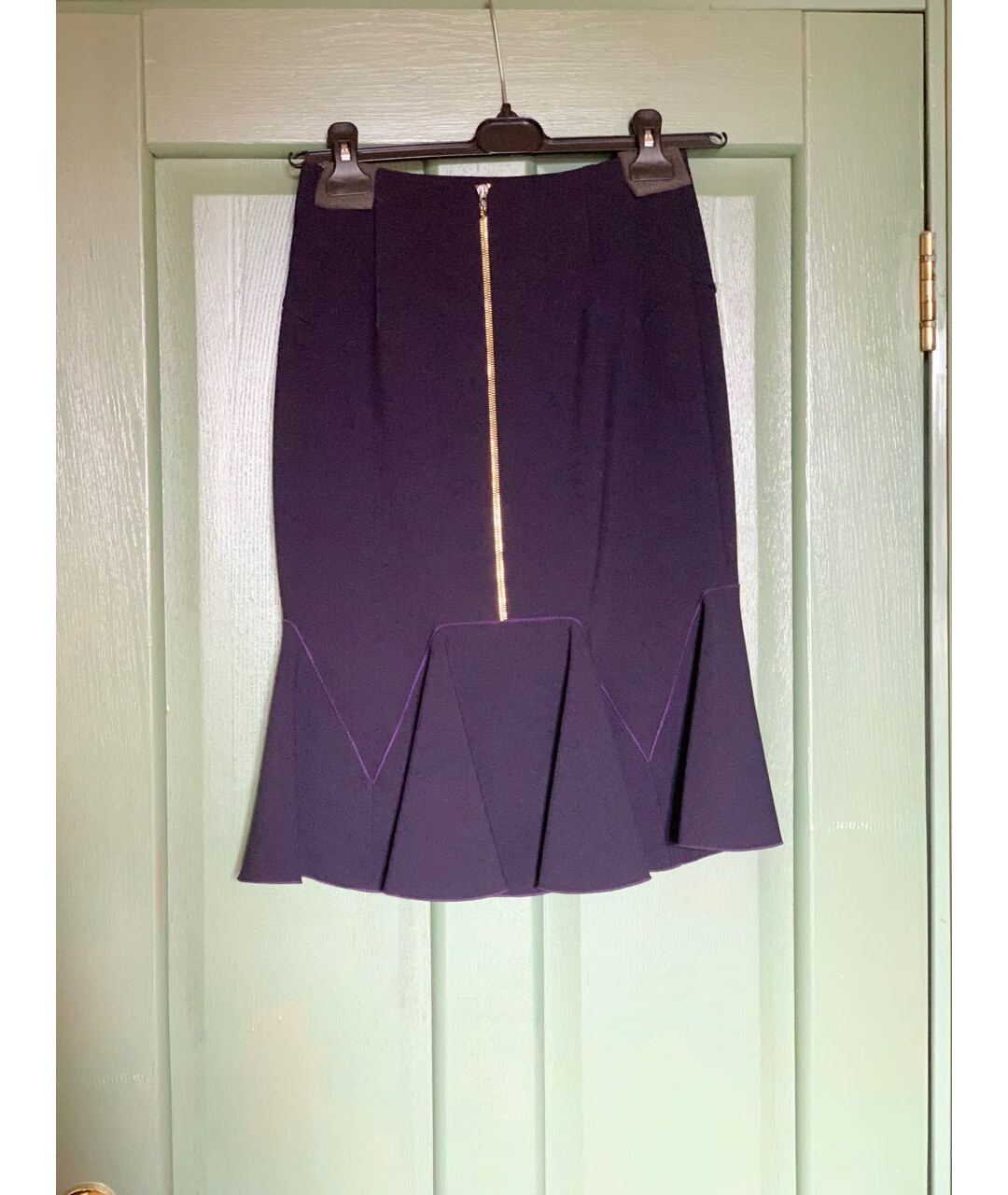 ROLAND MOURET Фиолетовая полиэстеровая юбка миди, фото 2