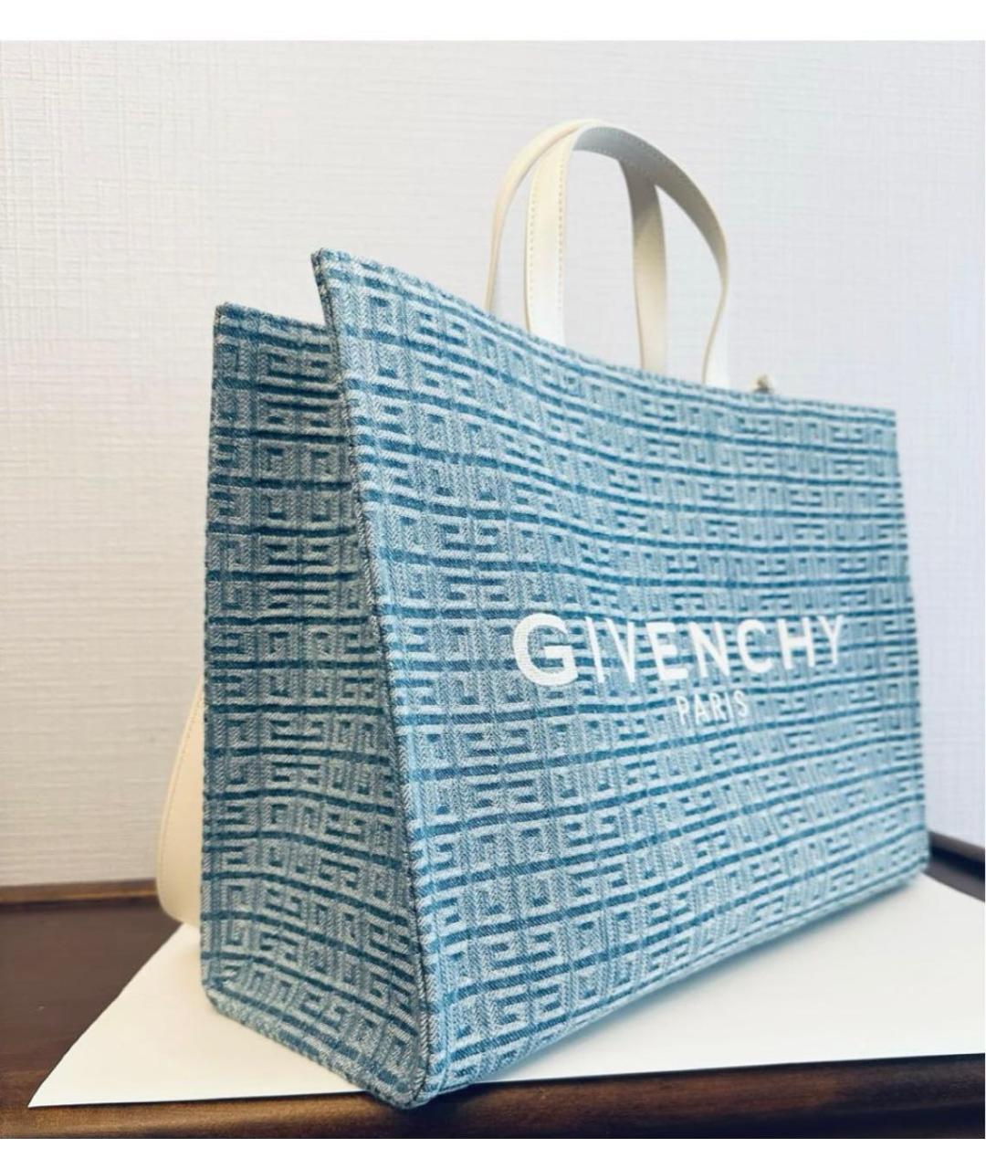 GIVENCHY Голубая деним сумка тоут, фото 2