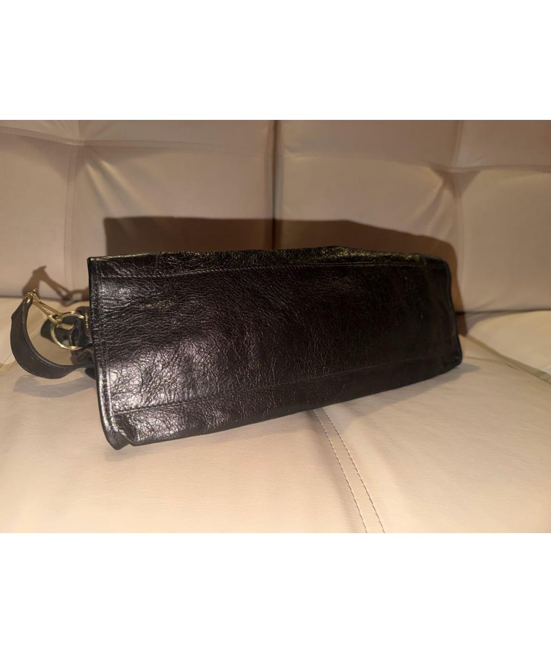 BALENCIAGA Черная кожаная сумка через плечо, фото 6