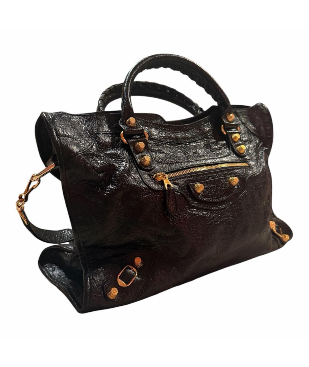 BALENCIAGA Черная кожаная сумка через плечо, фото 5