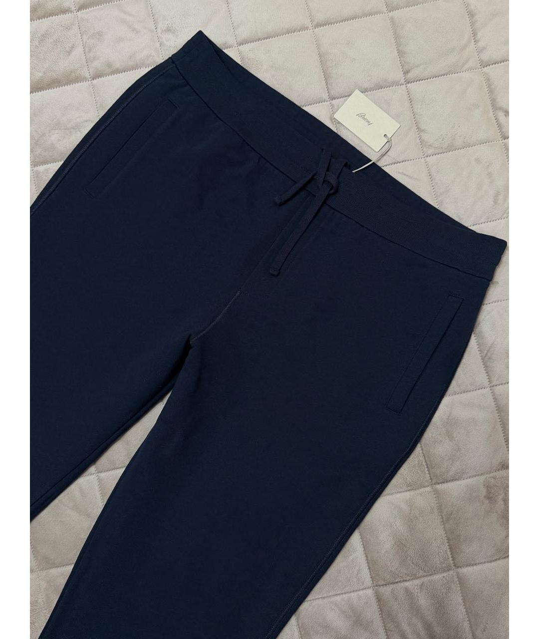 BRIONI Темно-синие хлопковые повседневные брюки, фото 5