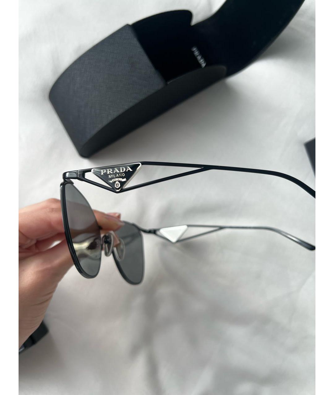PRADA Черные пластиковые солнцезащитные очки, фото 5