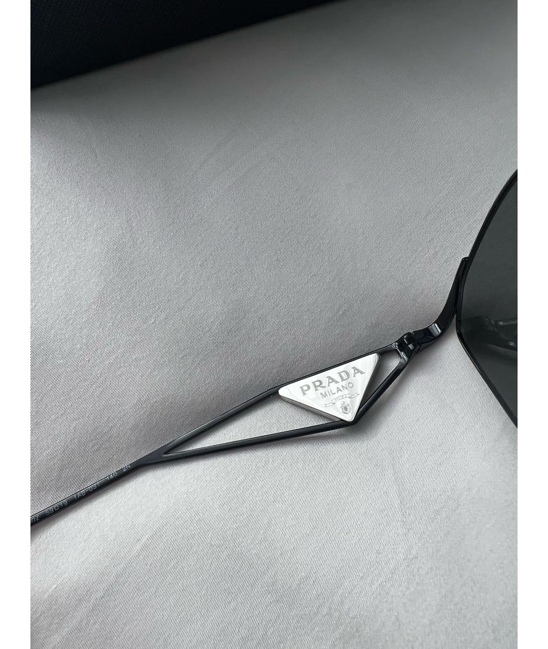 PRADA Черные пластиковые солнцезащитные очки, фото 7