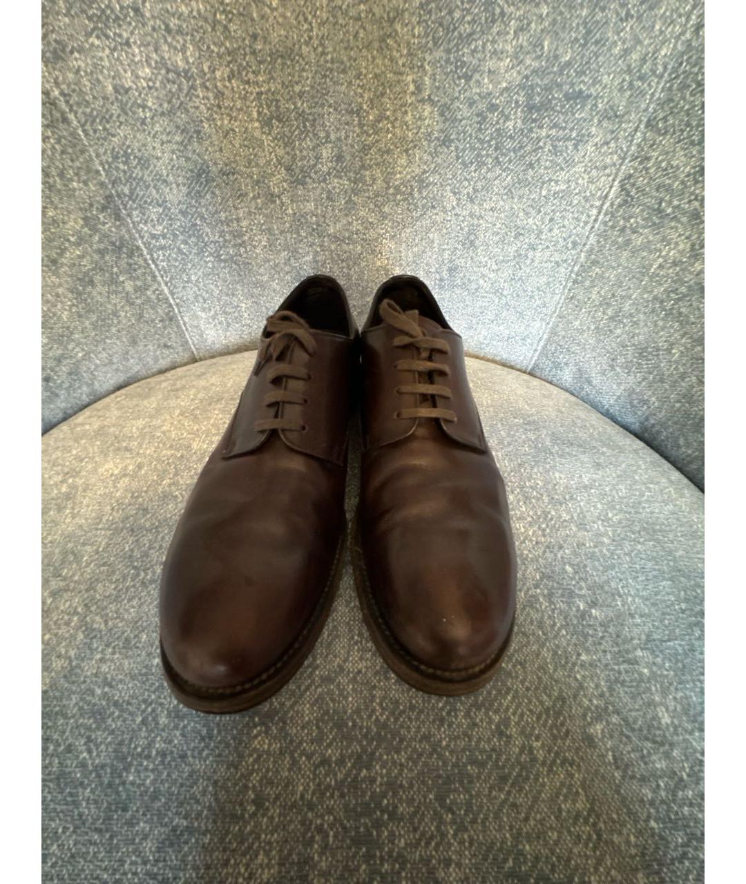 PRADA Коричневые кожаные туфли, фото 2