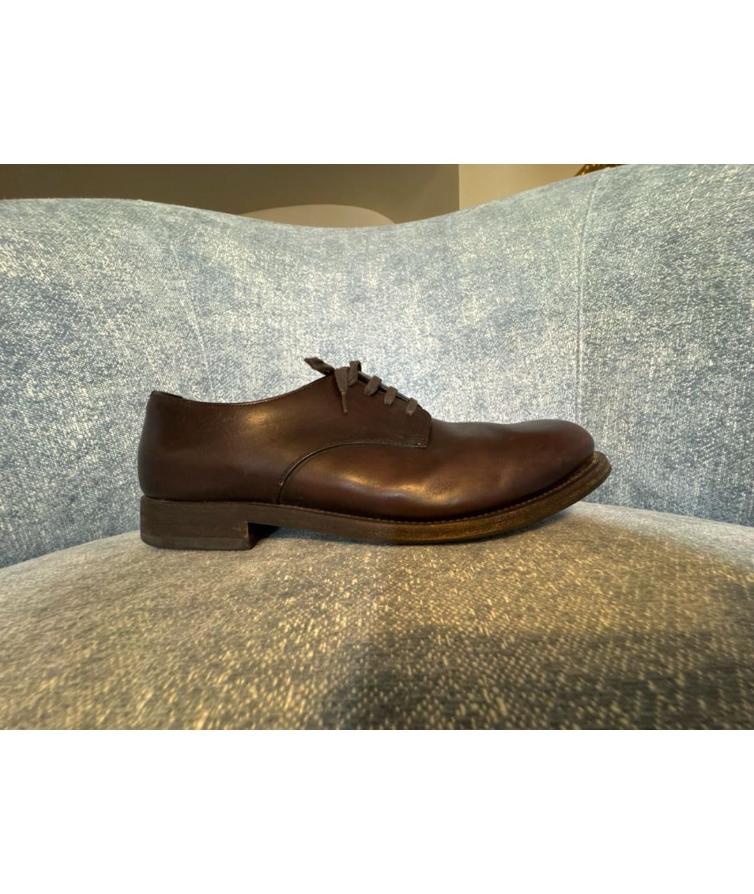 PRADA Коричневые кожаные туфли, фото 8