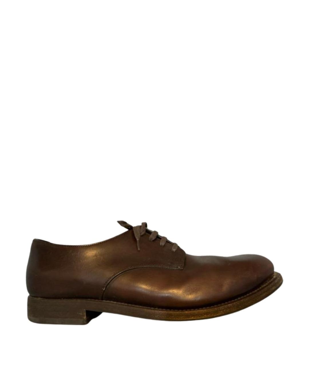 PRADA Коричневые кожаные туфли, фото 1