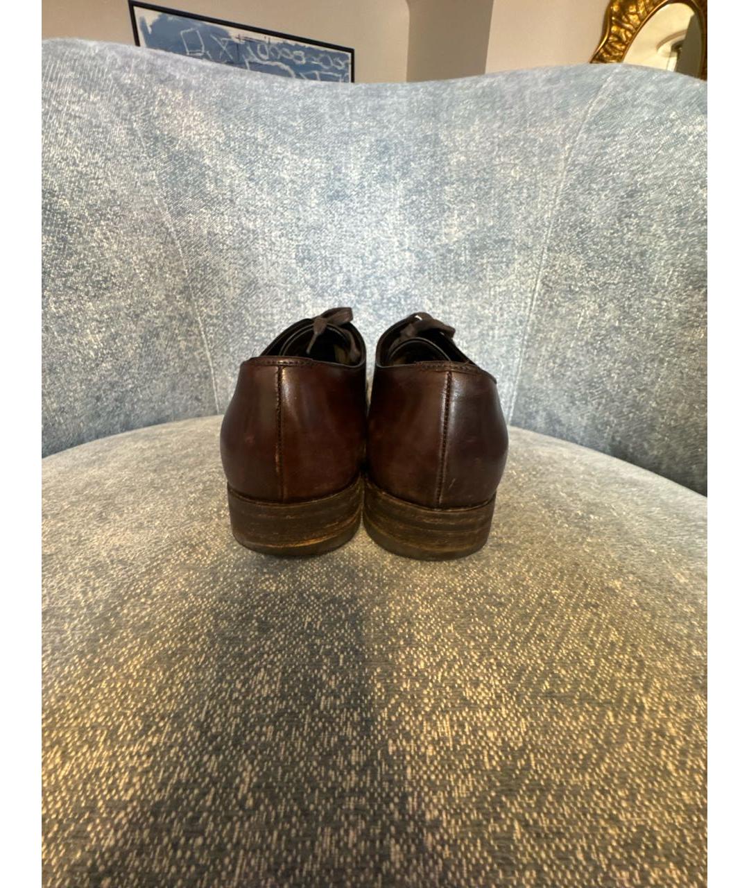 PRADA Коричневые кожаные туфли, фото 4