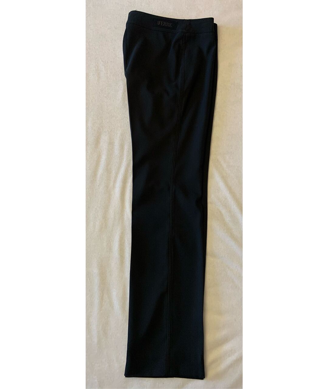 GIANFRANCO FERRE Черные полиэстеровые прямые брюки, фото 2