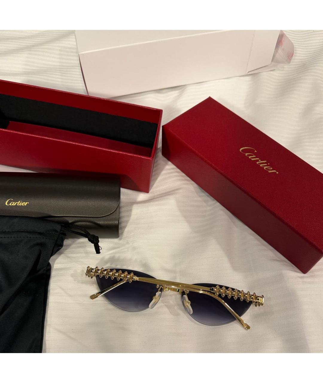 CARTIER Серые металлические солнцезащитные очки, фото 4