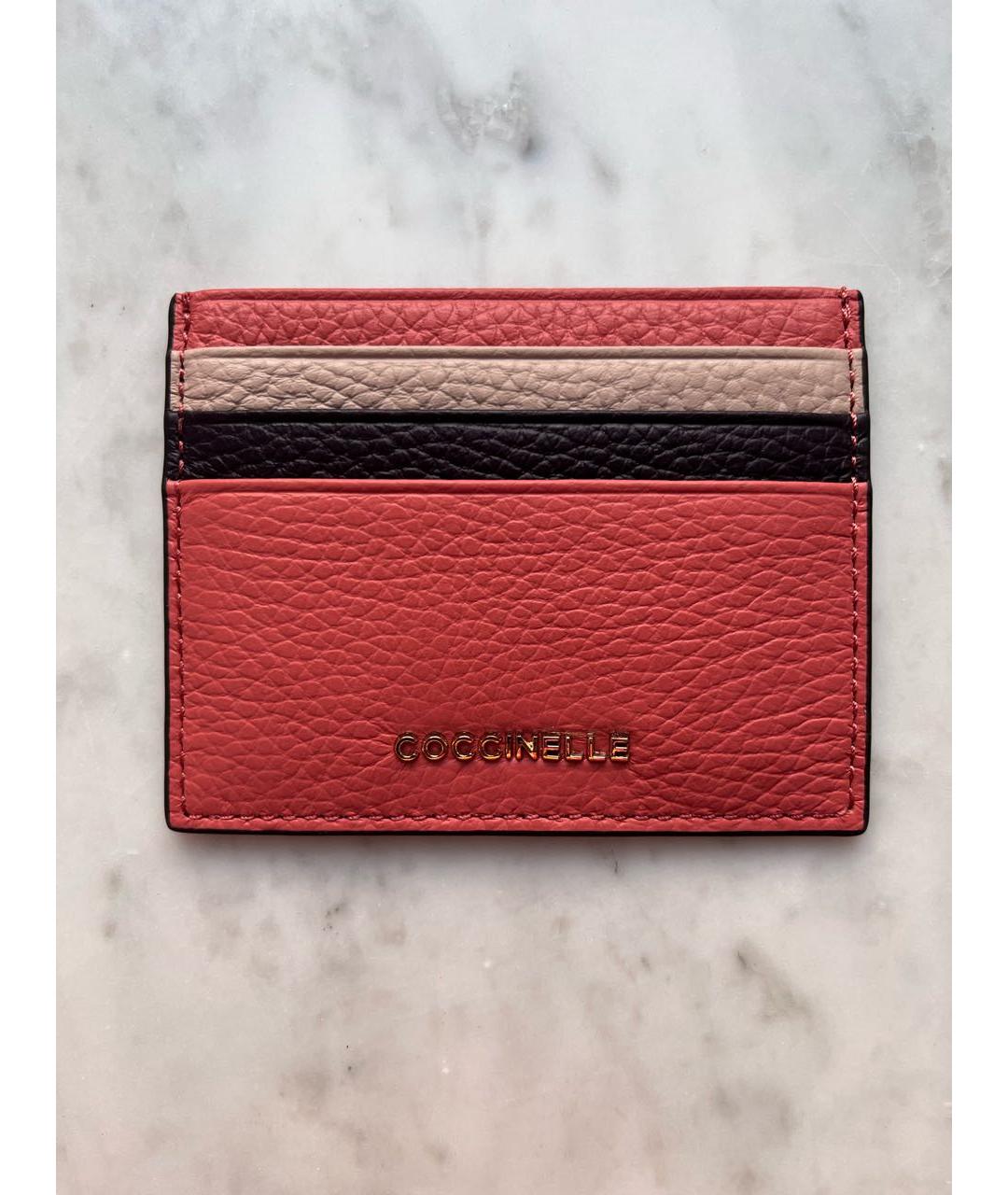 COCCINELLE Коралловый кожаный кардхолдер, фото 4