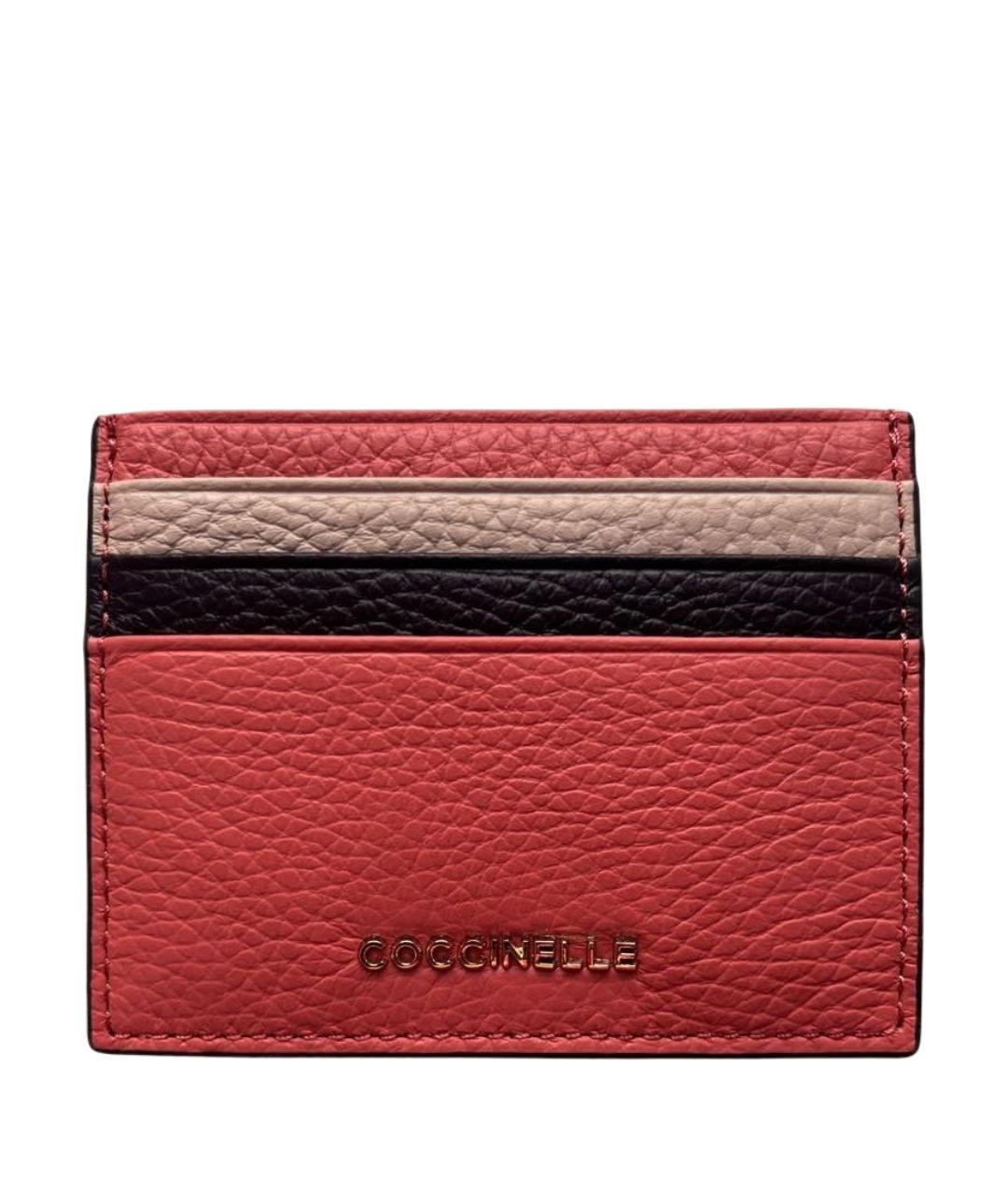 COCCINELLE Коралловый кожаный кардхолдер, фото 1