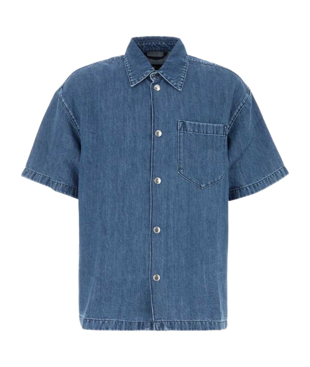7 FOR ALL MANKIND Синяя хлопковая кэжуал рубашка, фото 1