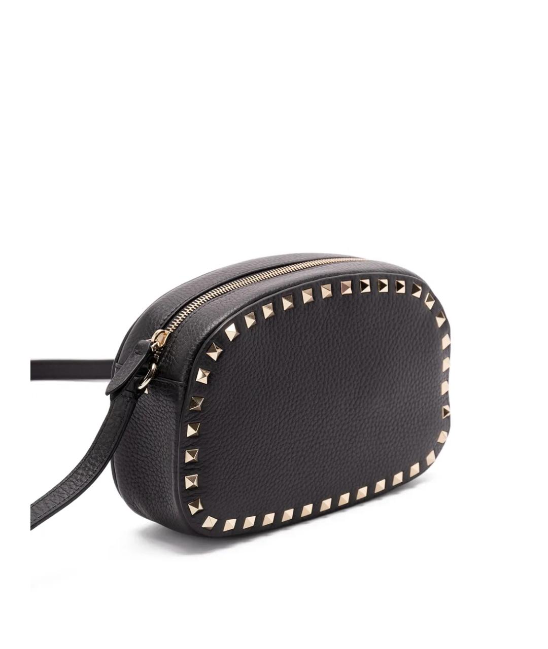 VALENTINO Черная кожаная сумка через плечо, фото 5