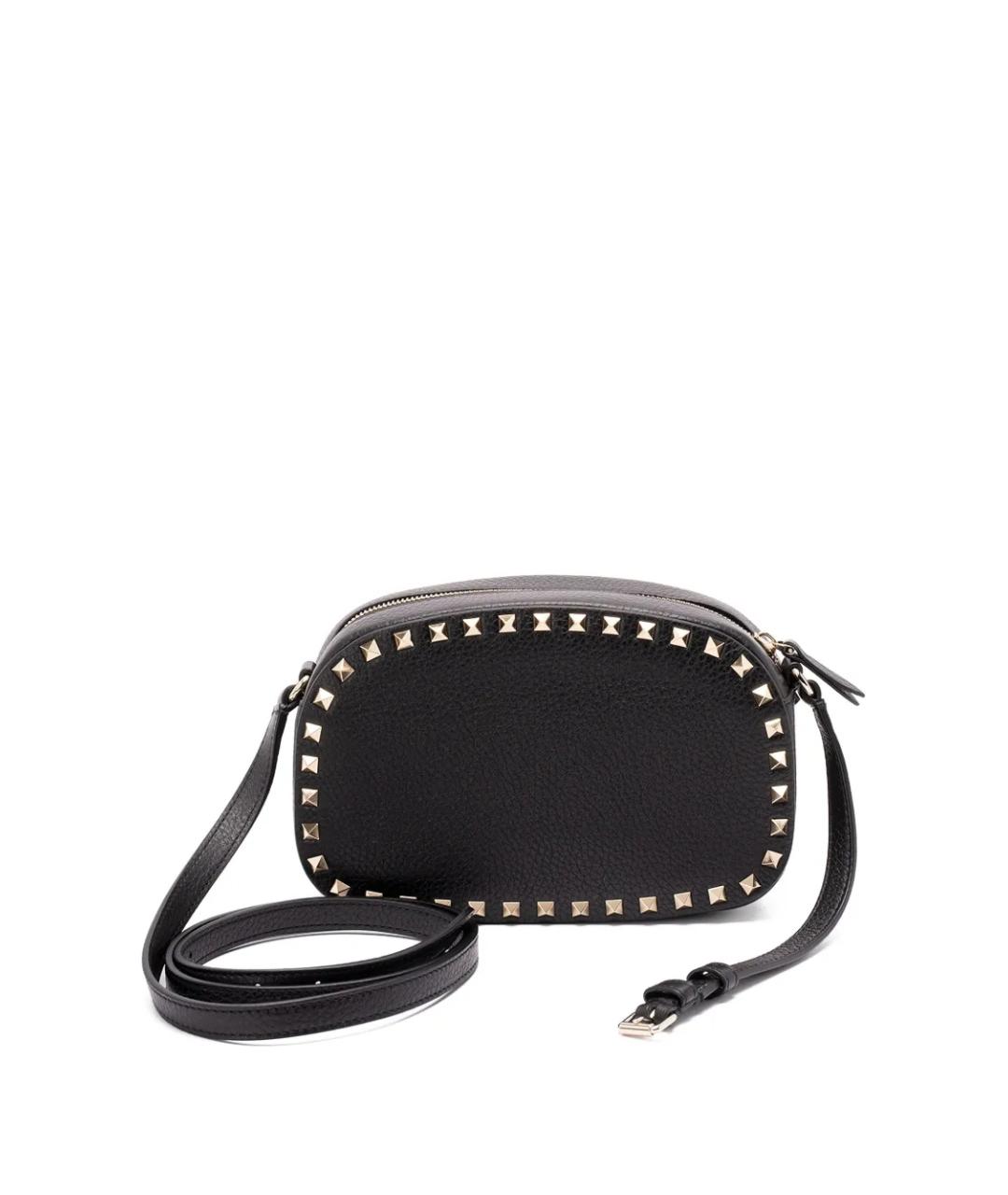 VALENTINO Черная кожаная сумка через плечо, фото 3