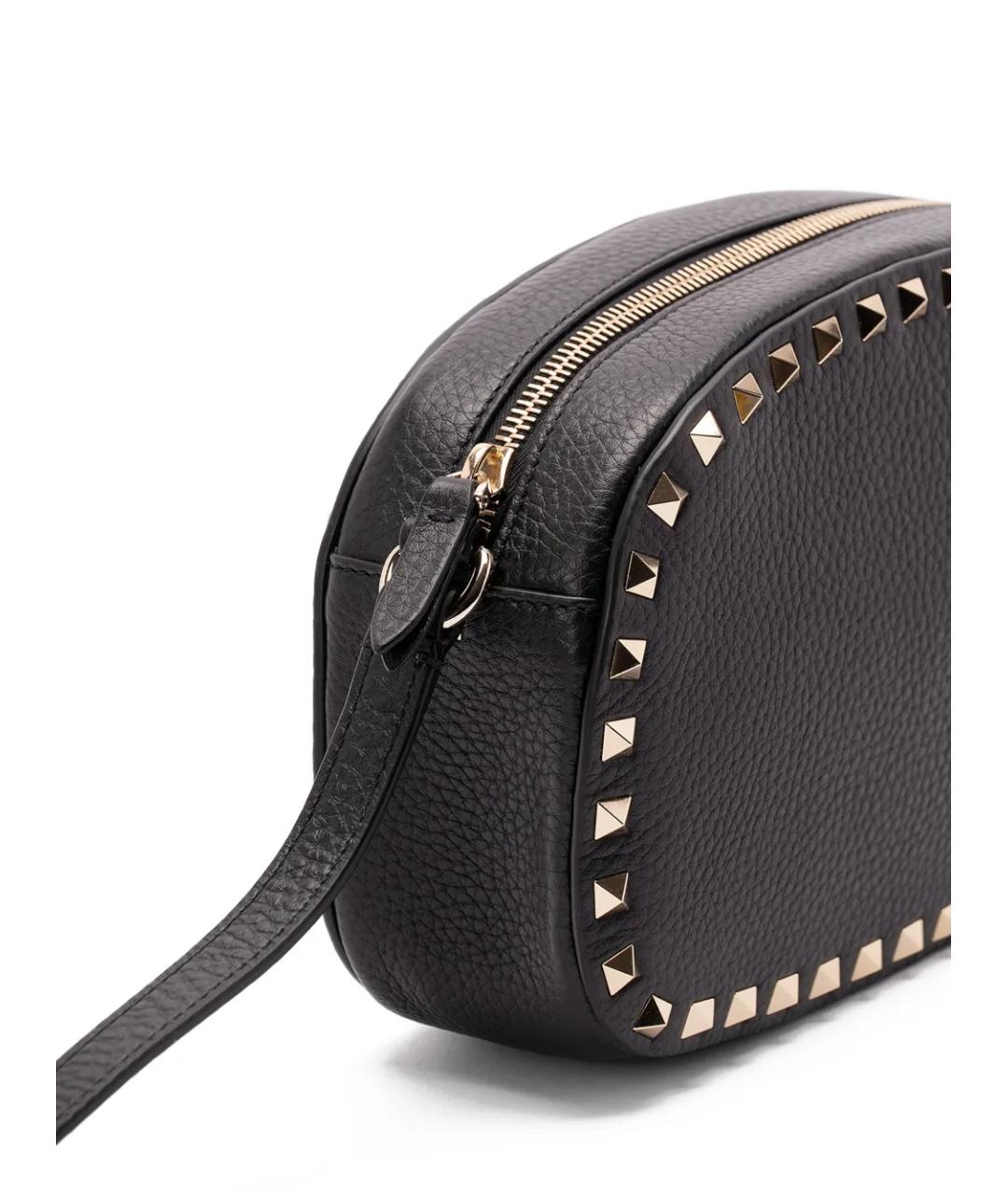 VALENTINO Черная кожаная сумка через плечо, фото 4