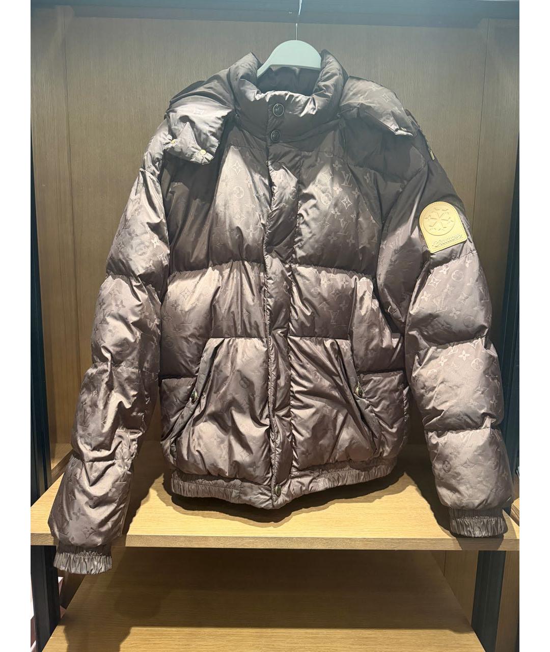 LOUIS VUITTON Коричневый полиамидовый пуховик, фото 4