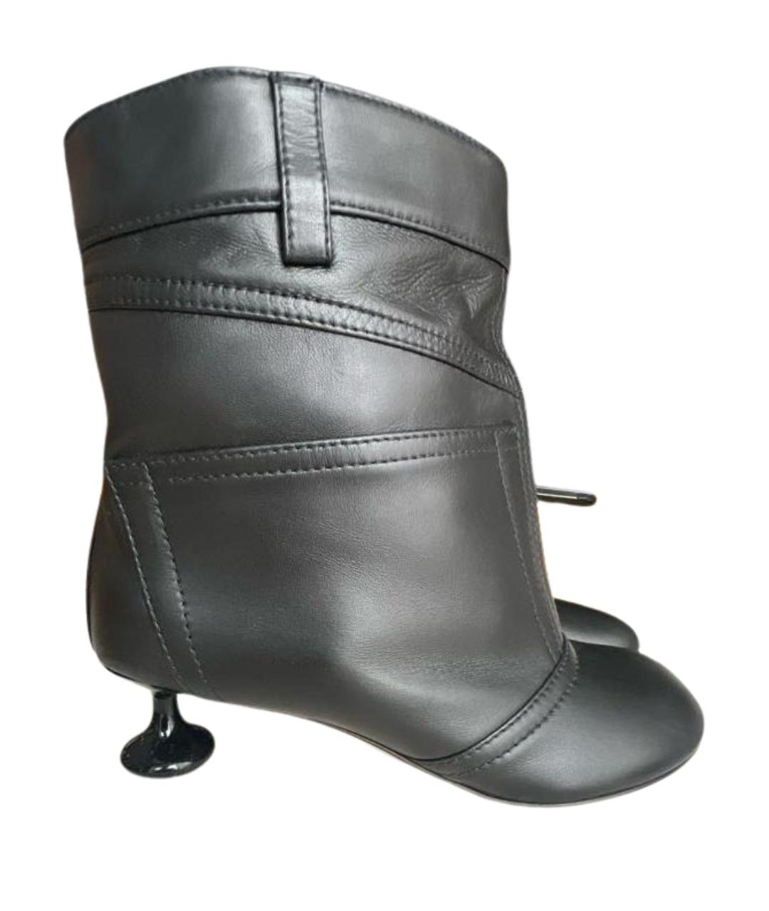 LOEWE Черные кожаные ботильоны, фото 1