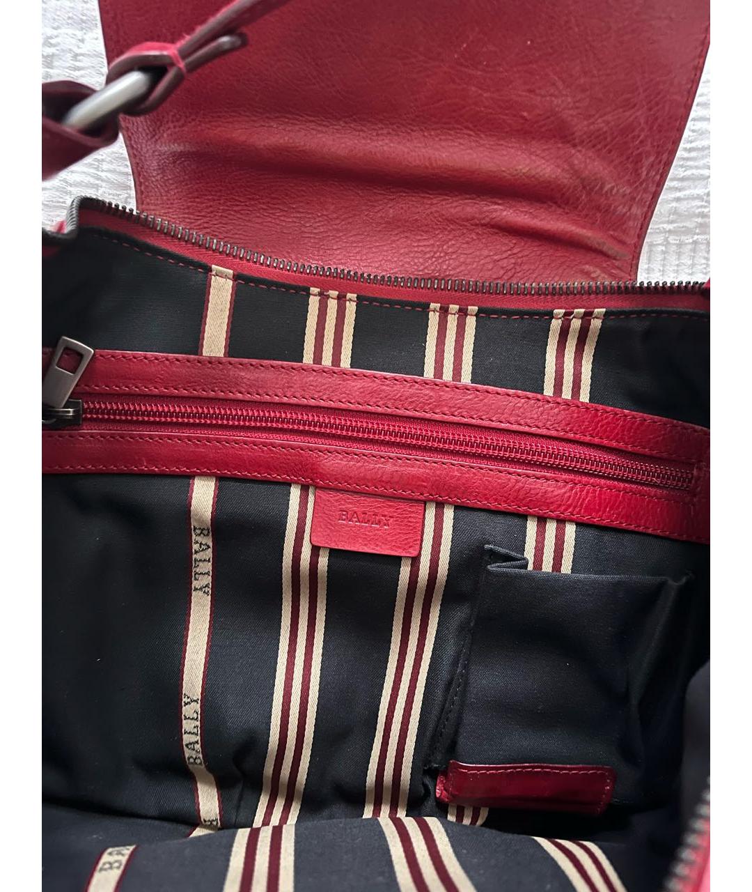 BALLY Красная кожаная сумка через плечо, фото 5