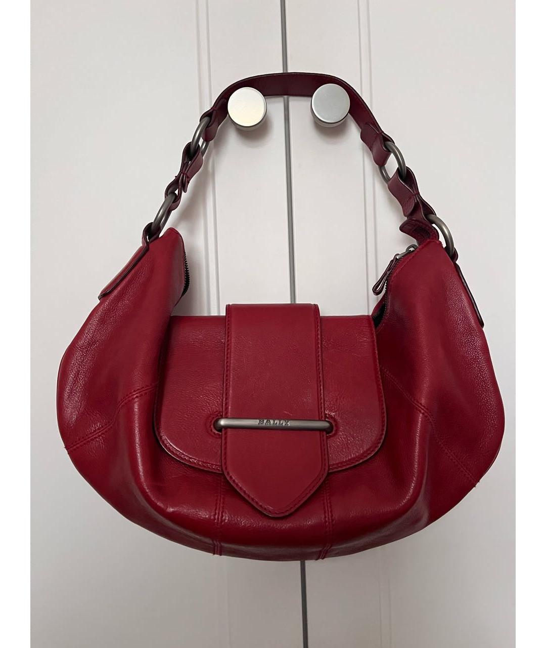 BALLY Красная кожаная сумка через плечо, фото 2