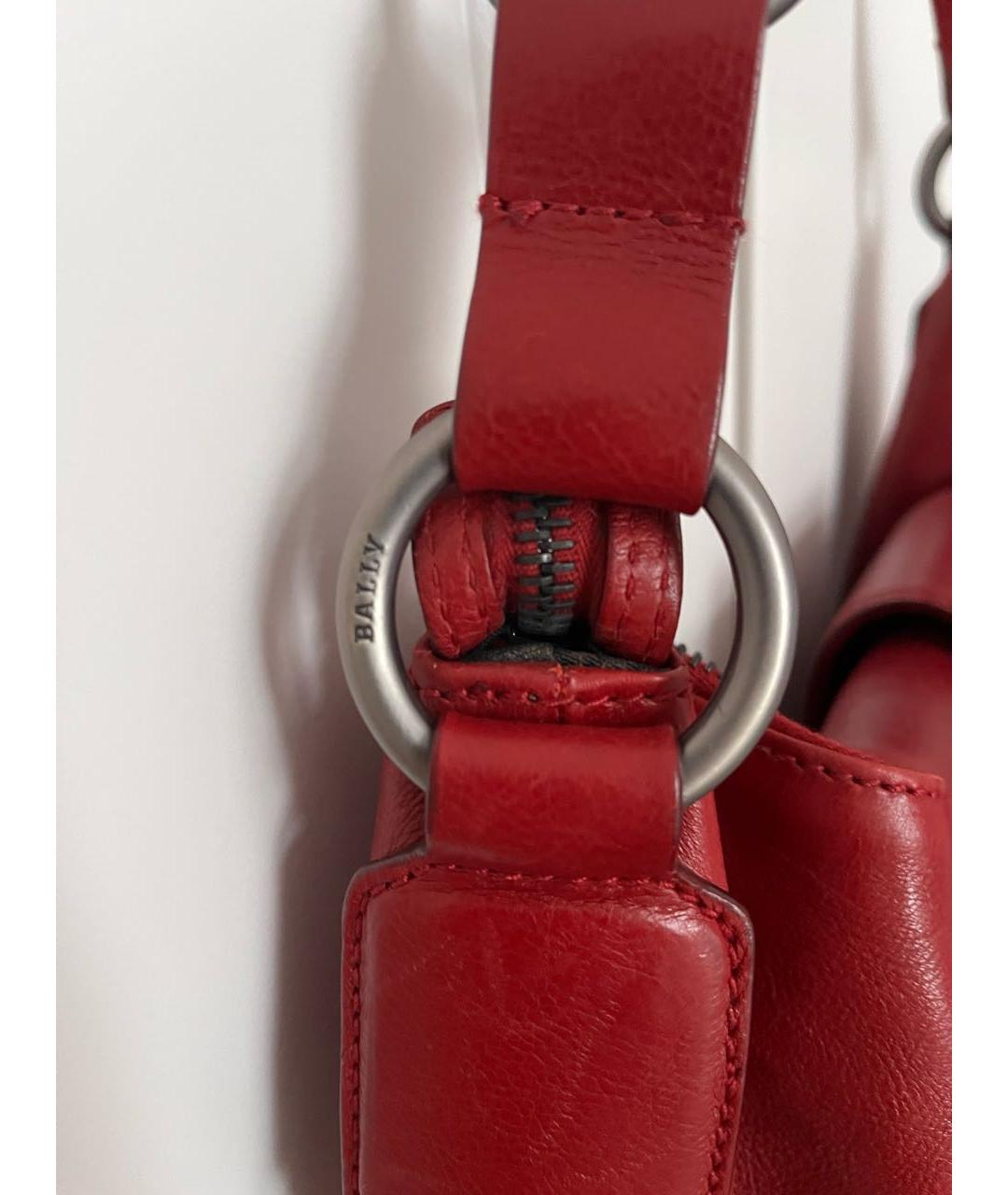 BALLY Красная кожаная сумка через плечо, фото 6