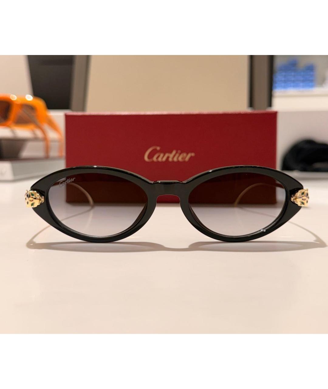CARTIER Черные пластиковые солнцезащитные очки, фото 4