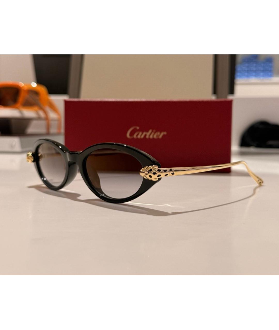 CARTIER Черные пластиковые солнцезащитные очки, фото 5