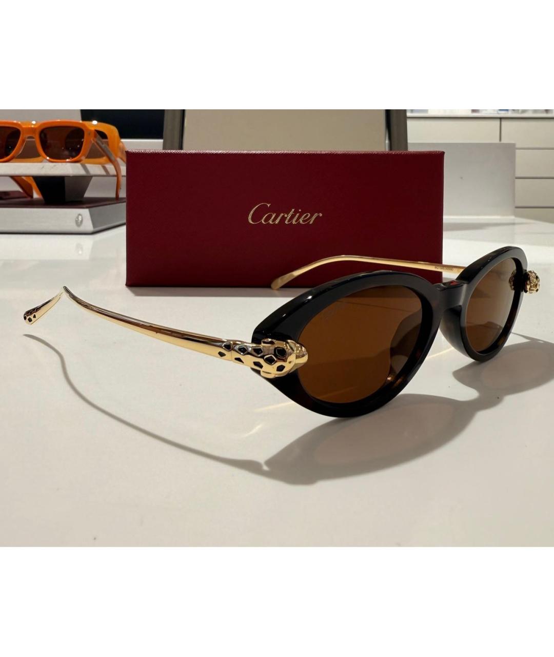 CARTIER Черные пластиковые солнцезащитные очки, фото 3