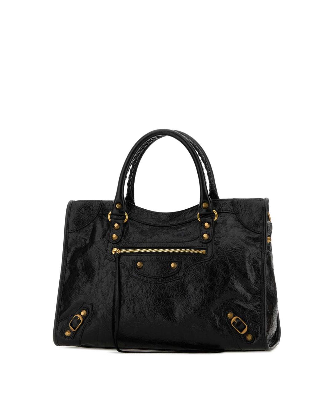 BALENCIAGA Черная кожаная сумка тоут, фото 2