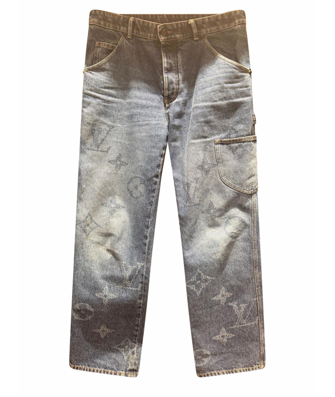 LOUIS VUITTON Синие хлопковые прямые джинсы, фото 1