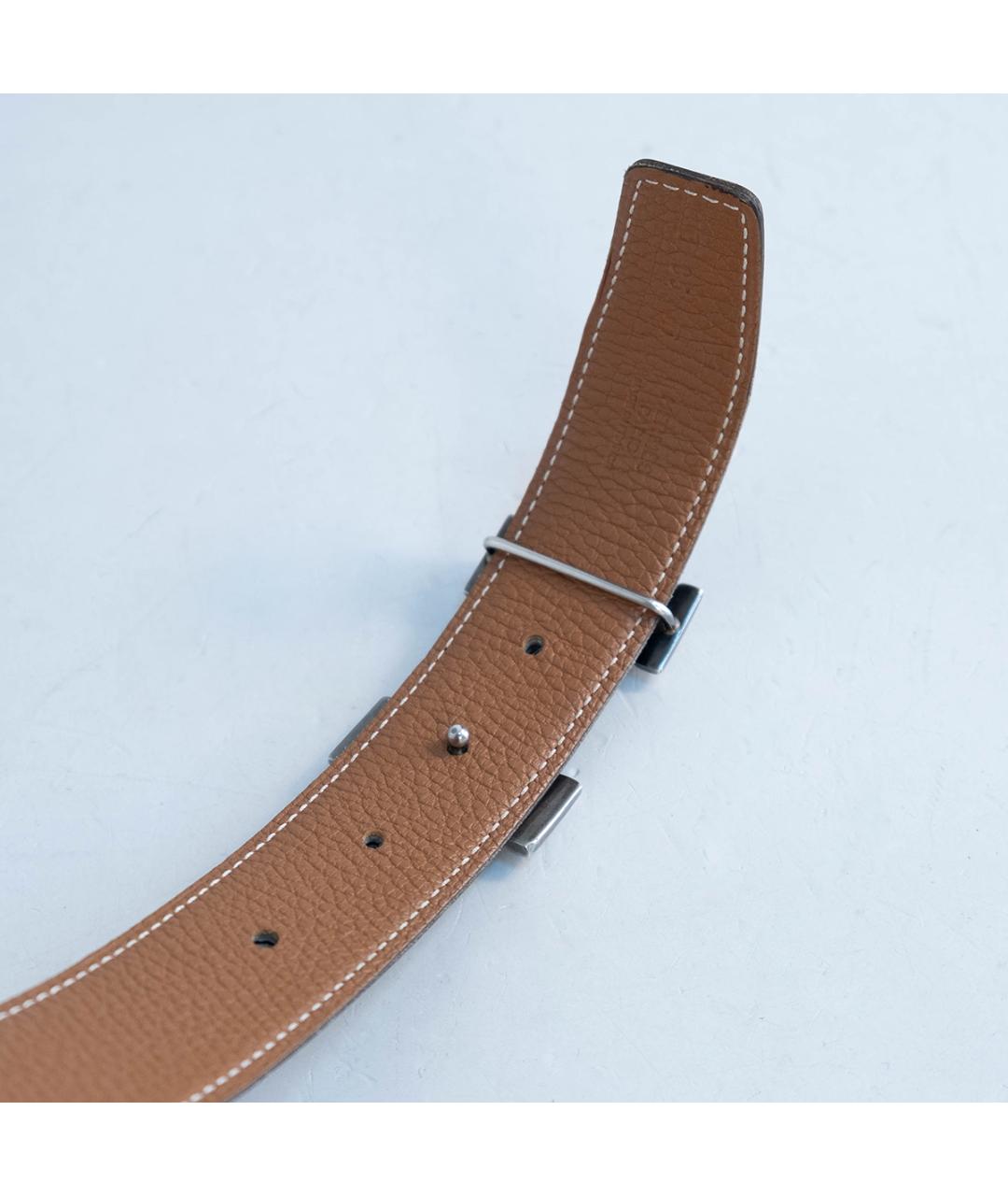 HERMES Черный кожаный ремень, фото 5