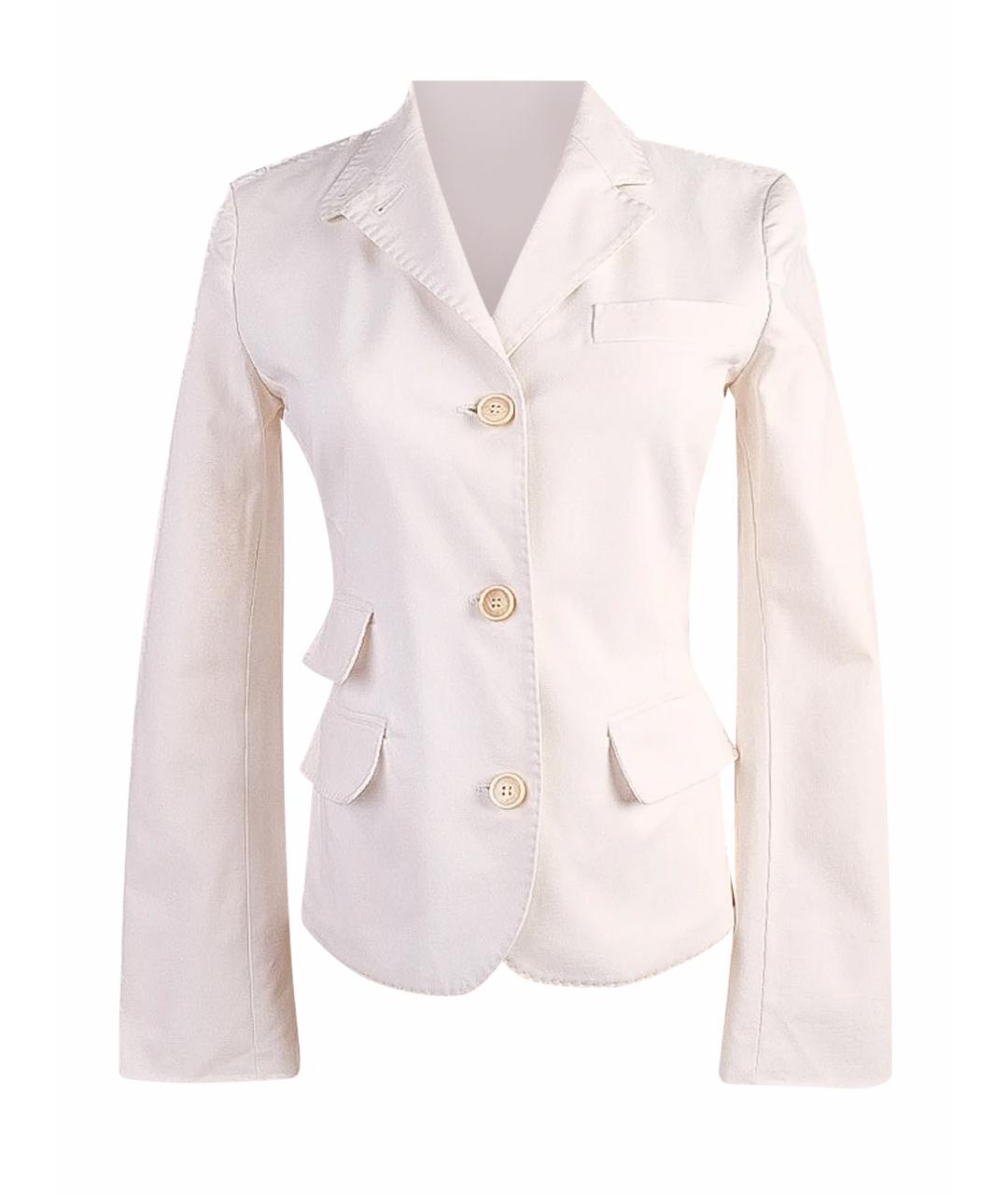 LORO PIANA Белый хлопковый жакет/пиджак, фото 1