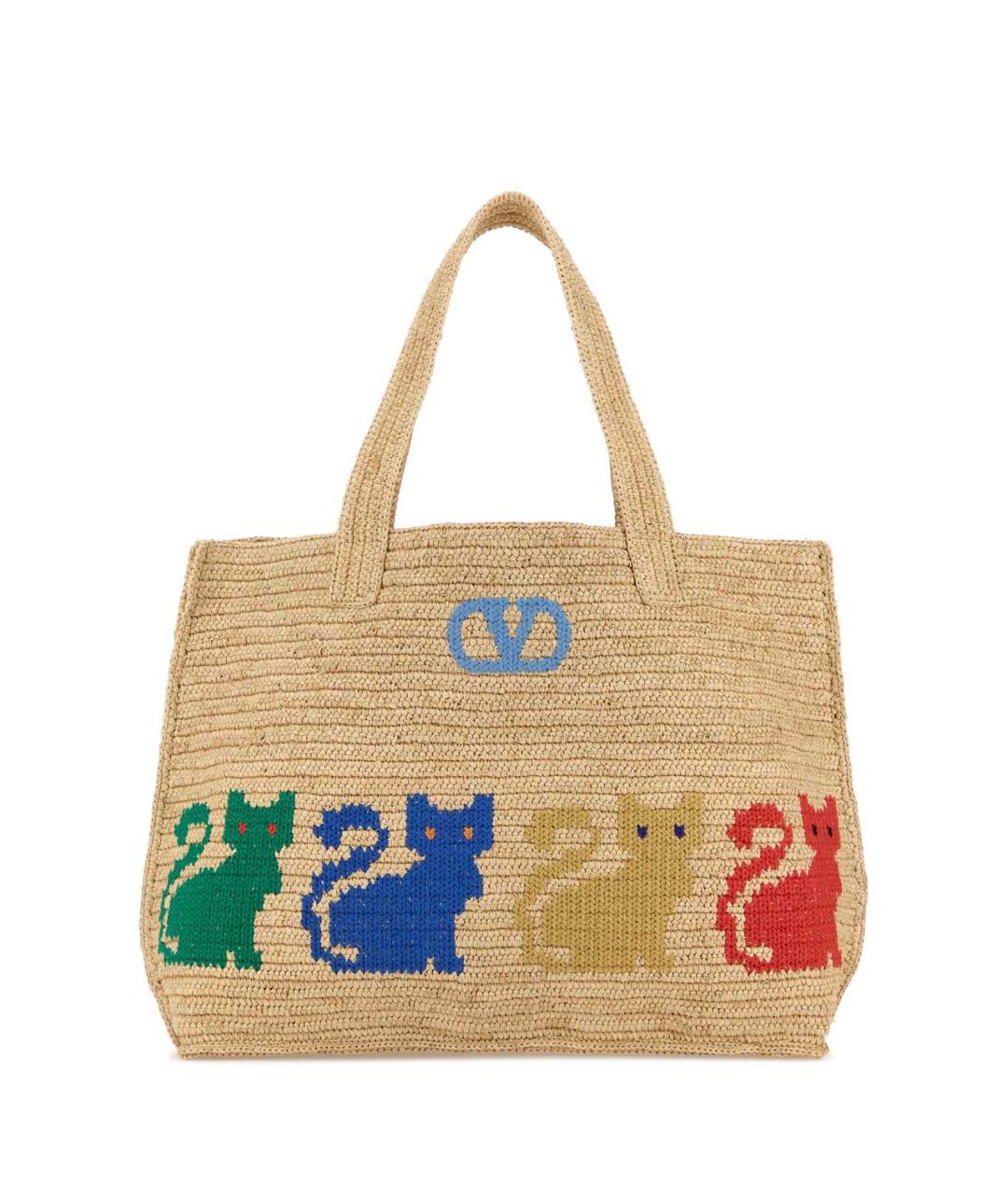 VALENTINO Бежевая пелетеная сумка тоут, фото 1