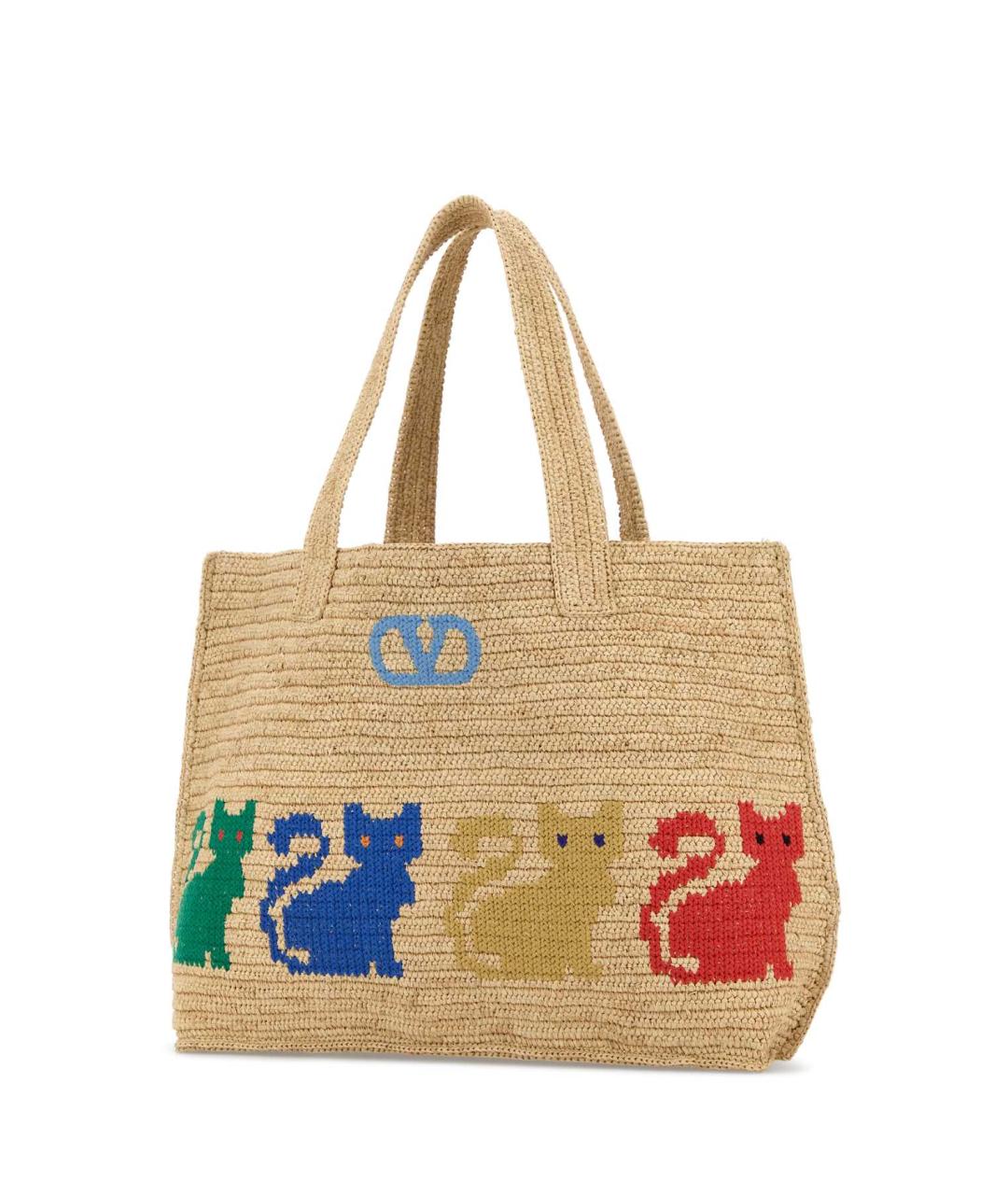 VALENTINO Бежевая пелетеная сумка тоут, фото 2