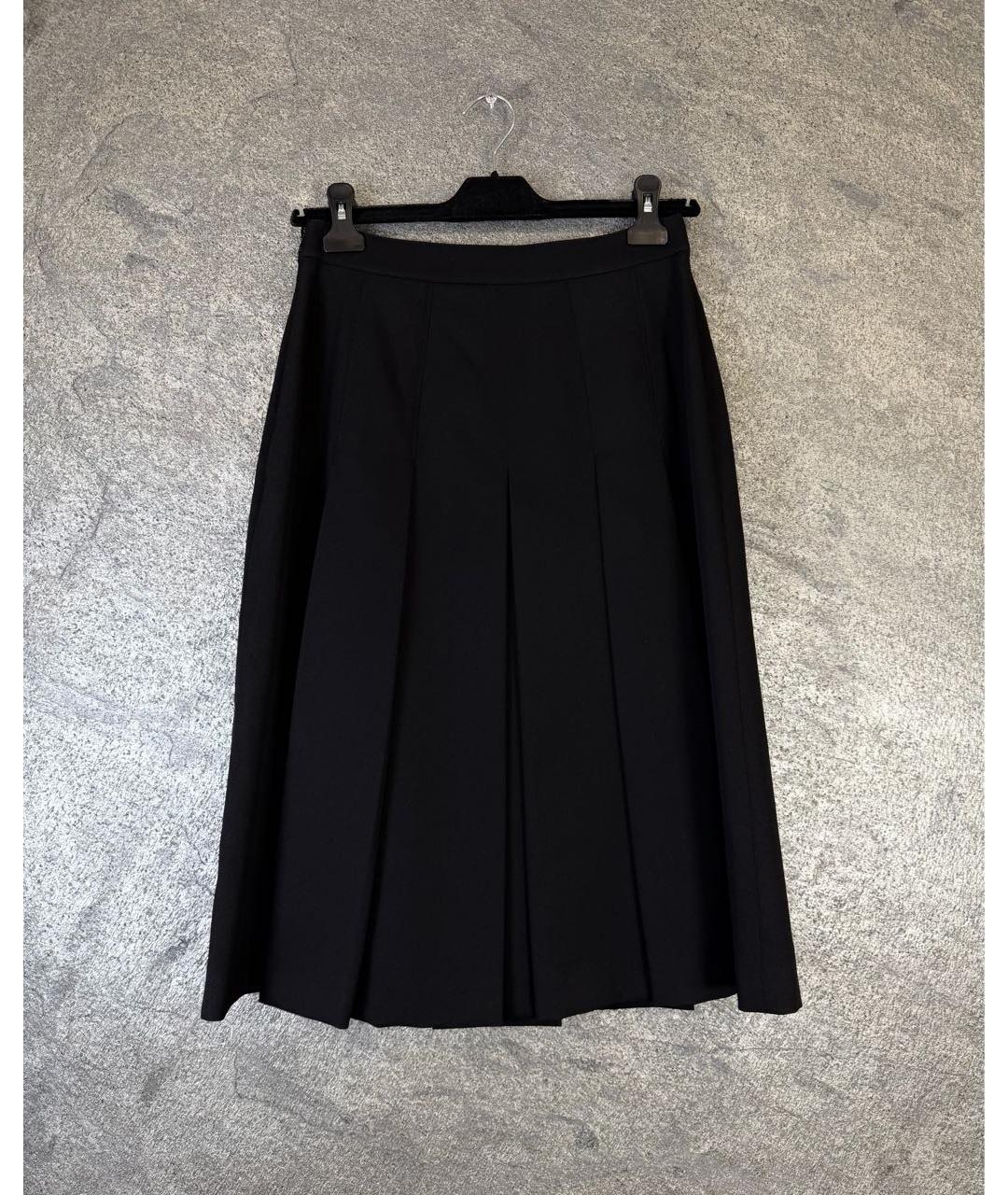 CELINE Черная шерстяная юбка миди, фото 2