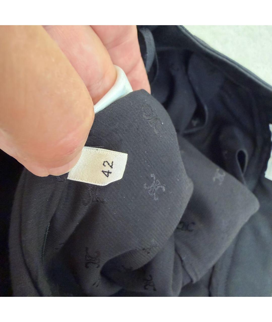 CELINE Черная шерстяная юбка миди, фото 5