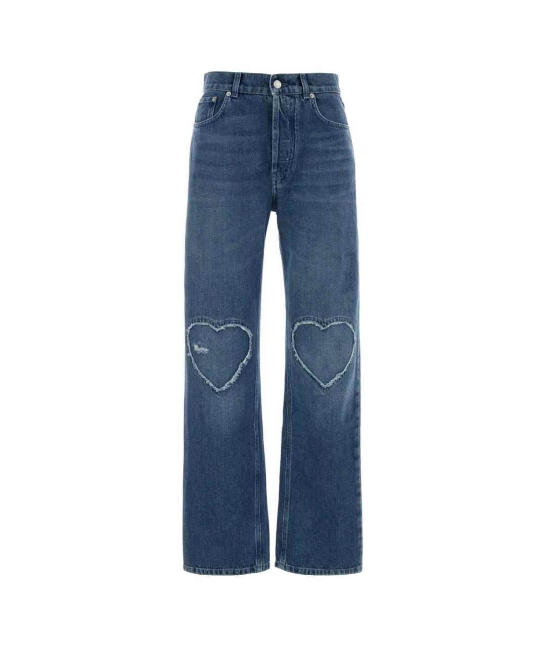 MOSCHINO Голубые хлопковые прямые джинсы, фото 1