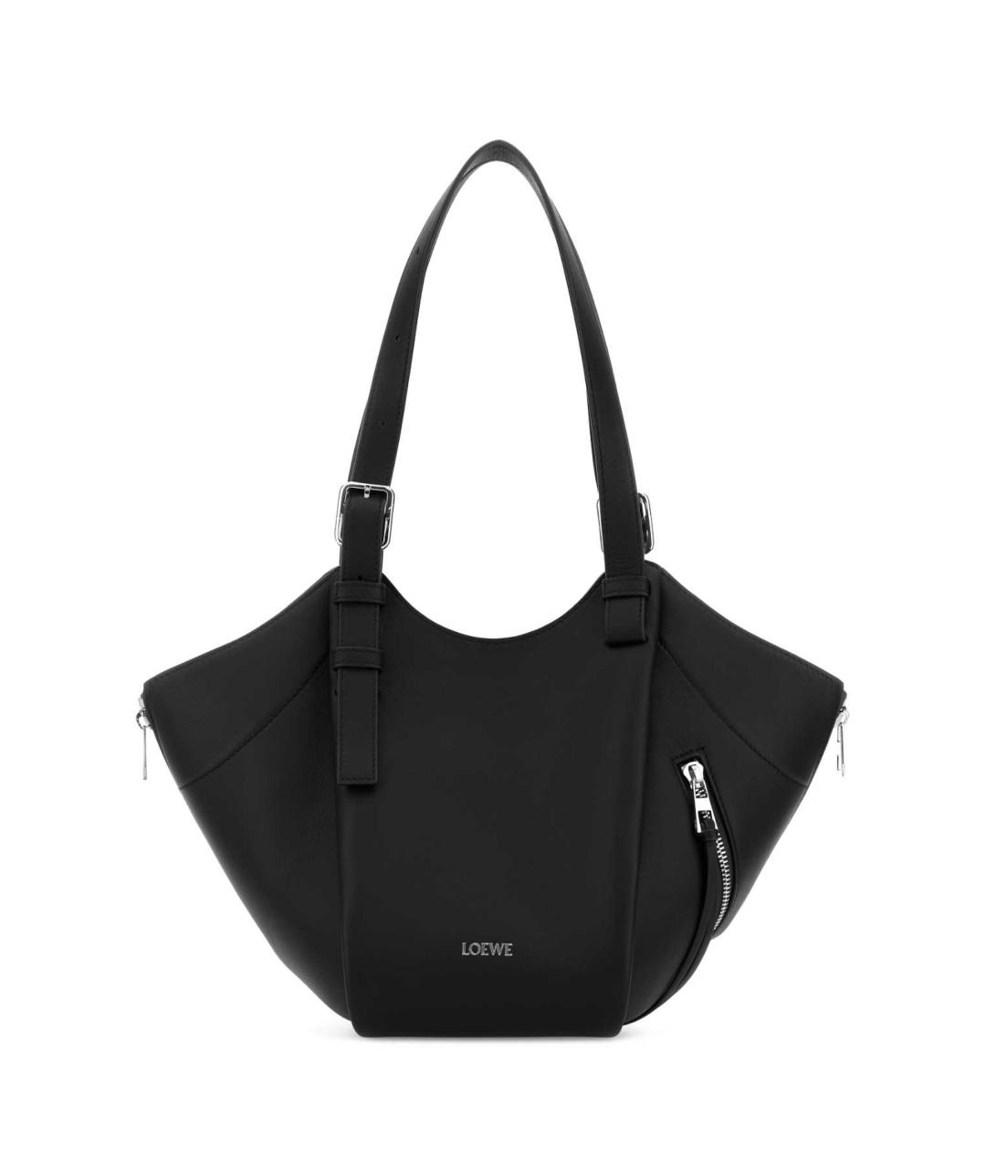 LOEWE Черная кожаная сумка тоут, фото 1