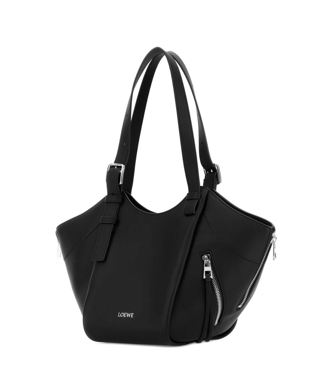 LOEWE Черная кожаная сумка тоут, фото 2