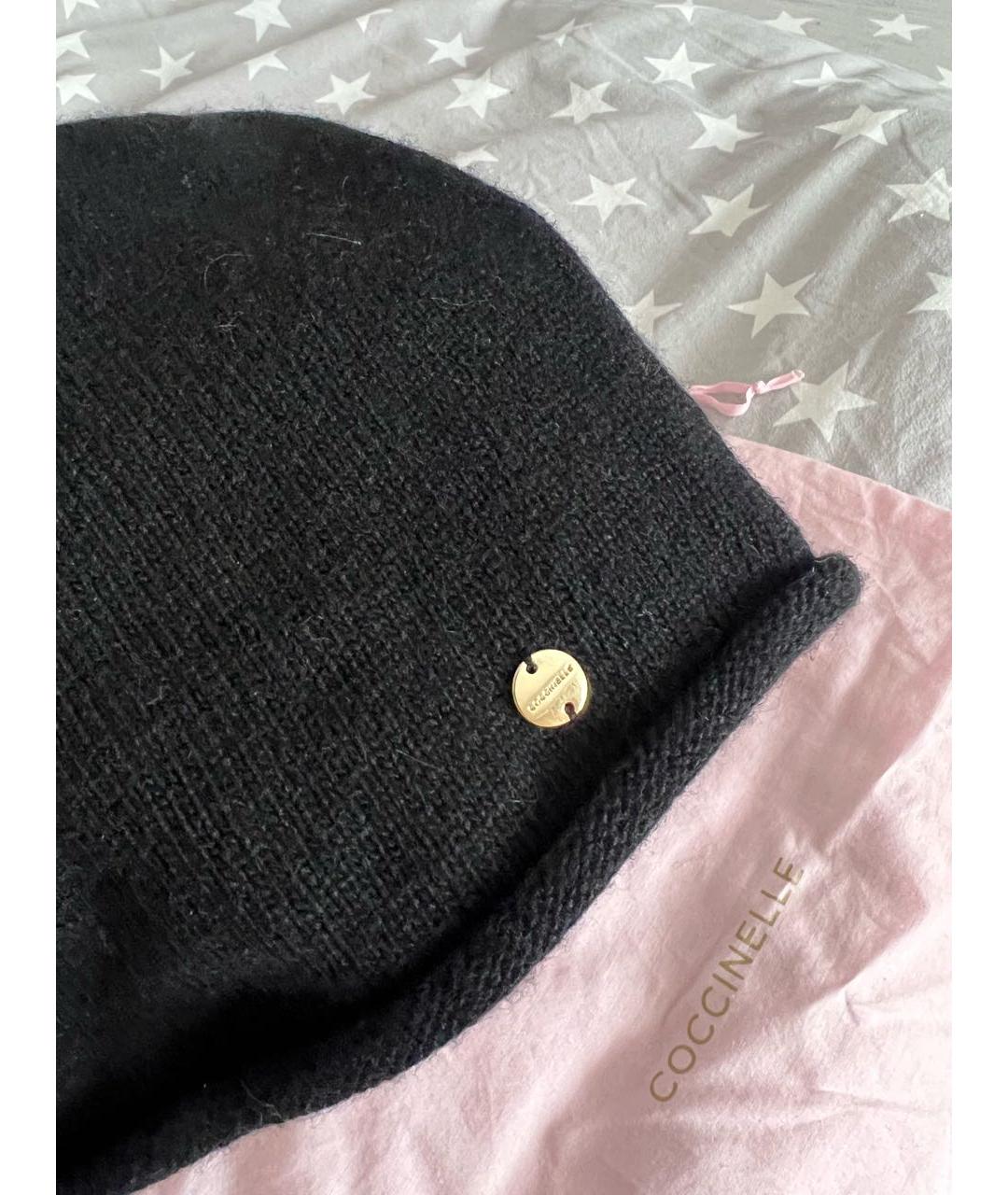 COCCINELLE Черная шерстяная шапка, фото 4