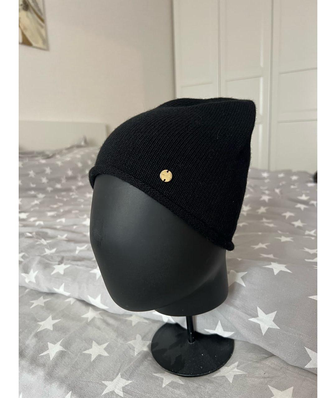 COCCINELLE Черная шерстяная шапка, фото 2