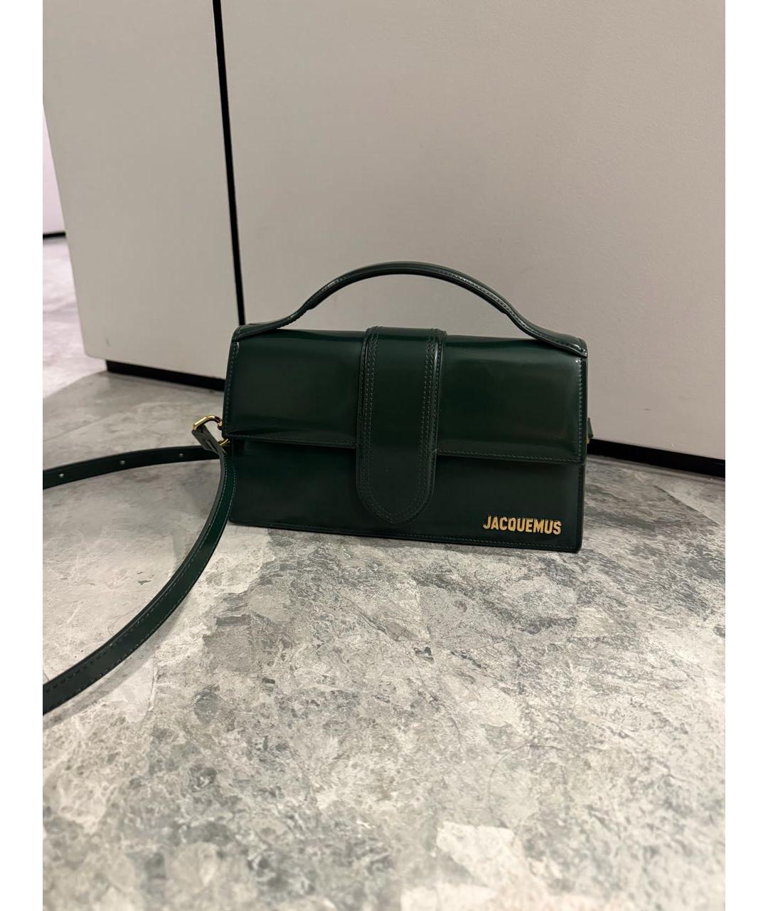 JACQUEMUS Зеленая сумка через плечо из лакированной кожи, фото 5
