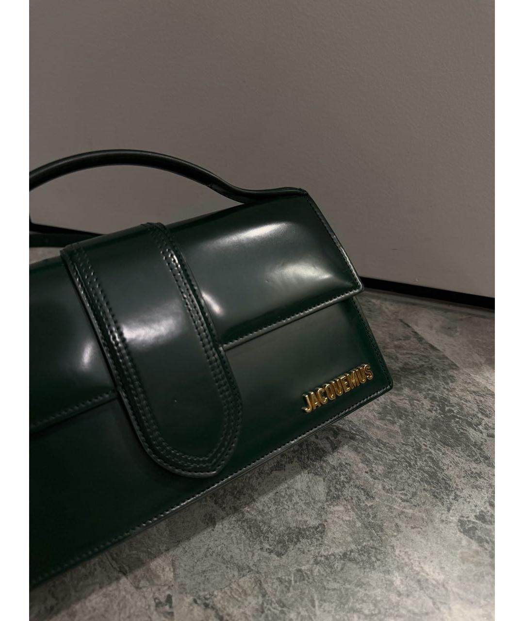 JACQUEMUS Зеленая сумка через плечо из лакированной кожи, фото 2