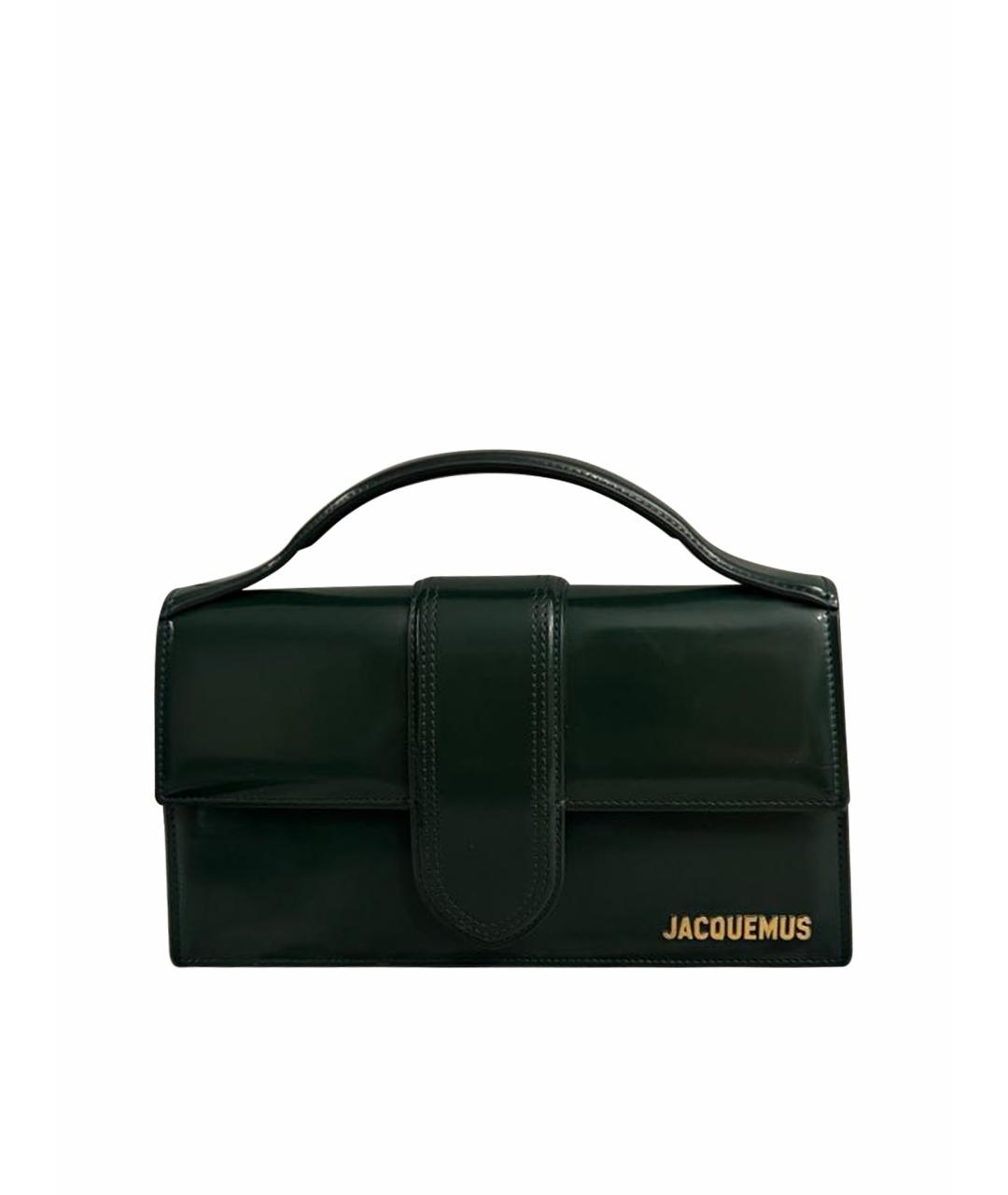 JACQUEMUS Зеленая сумка через плечо из лакированной кожи, фото 1