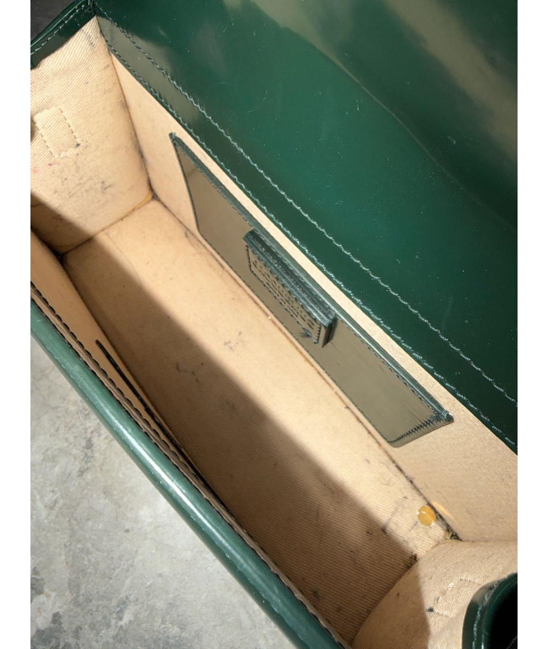 JACQUEMUS Зеленая сумка через плечо из лакированной кожи, фото 4