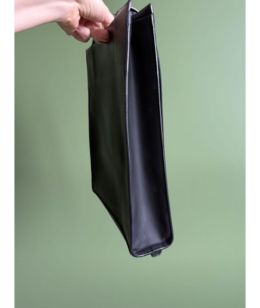 JACQUEMUS Черная кожаная сумка тоут, фото 8