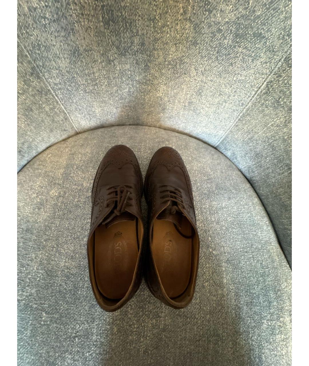 TOD'S Коричневые кожаные лоферы, фото 3
