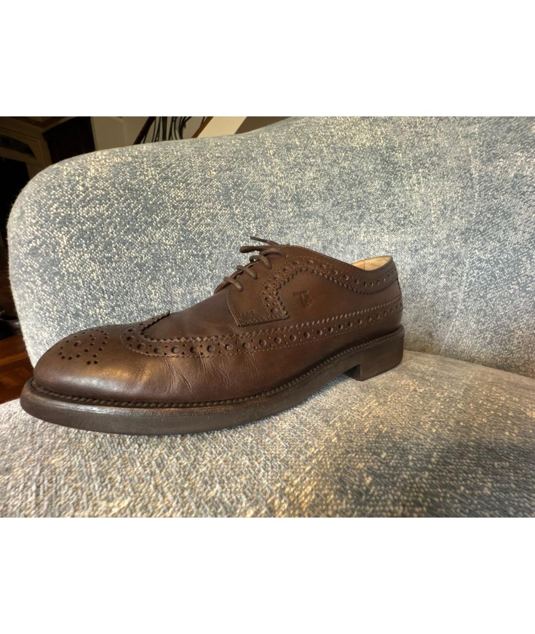 TOD'S Коричневые кожаные лоферы, фото 5