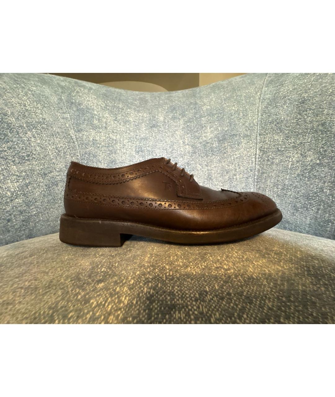 TOD'S Коричневые кожаные лоферы, фото 6