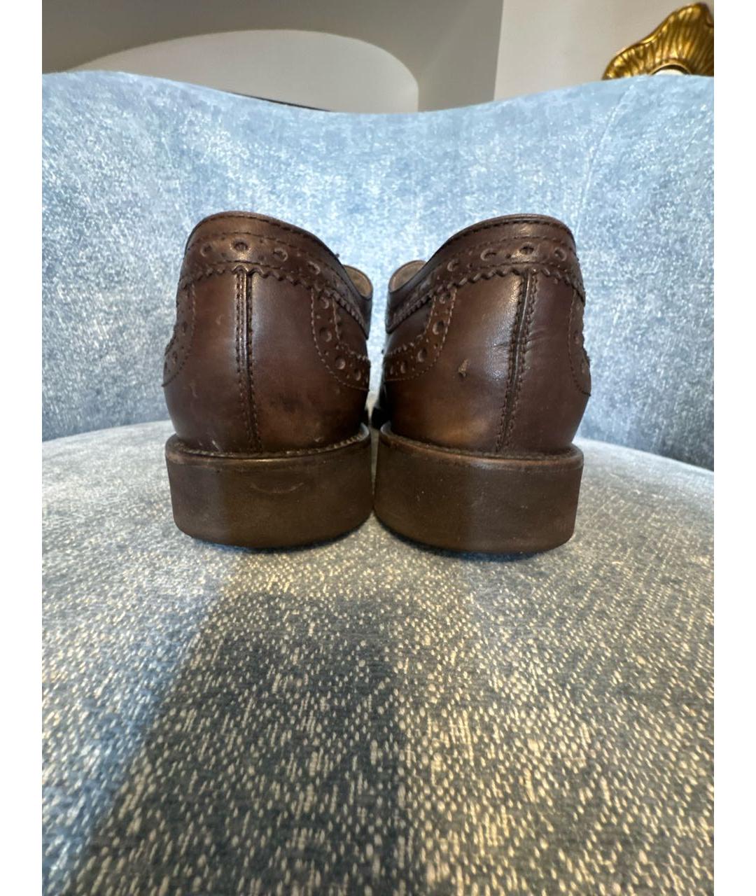 TOD'S Коричневые кожаные лоферы, фото 4