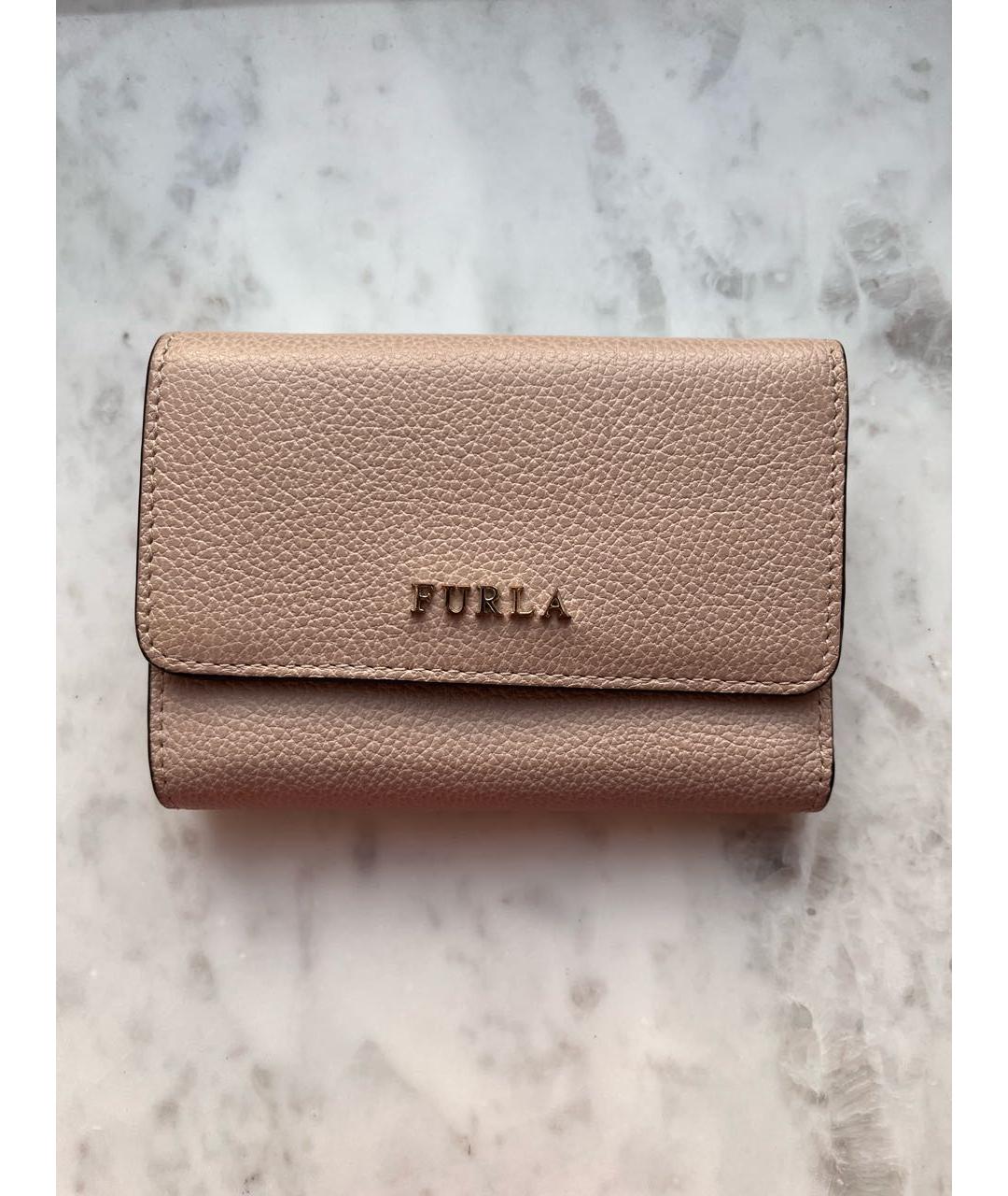FURLA Розовый кожаный кошелек, фото 7